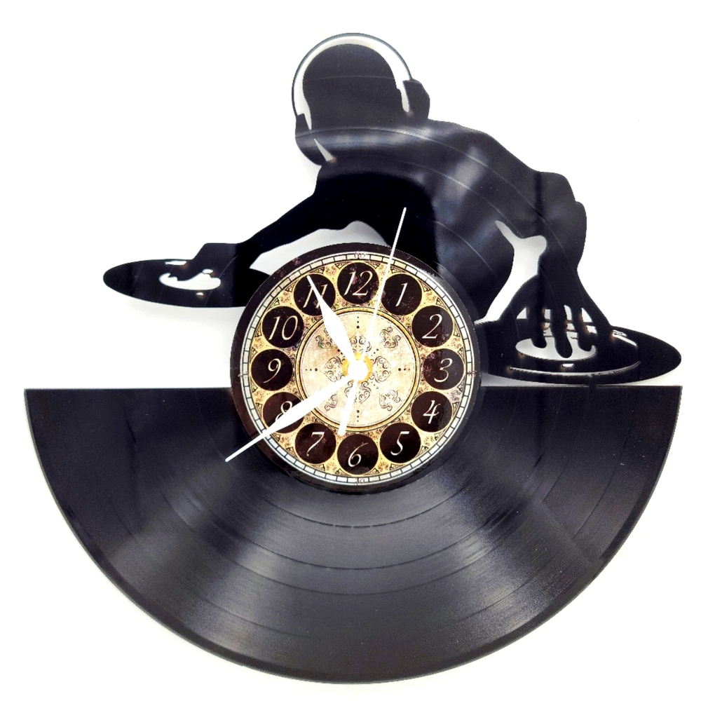 DJ vinyl record clock